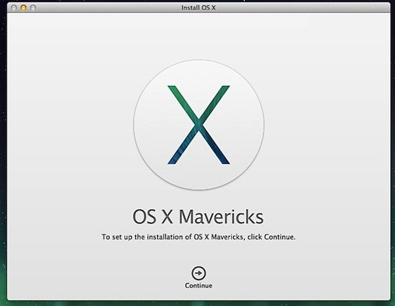 8 단계 : 드라이브를 지정하고 OS X Mavericks의 설치를 실행합니다