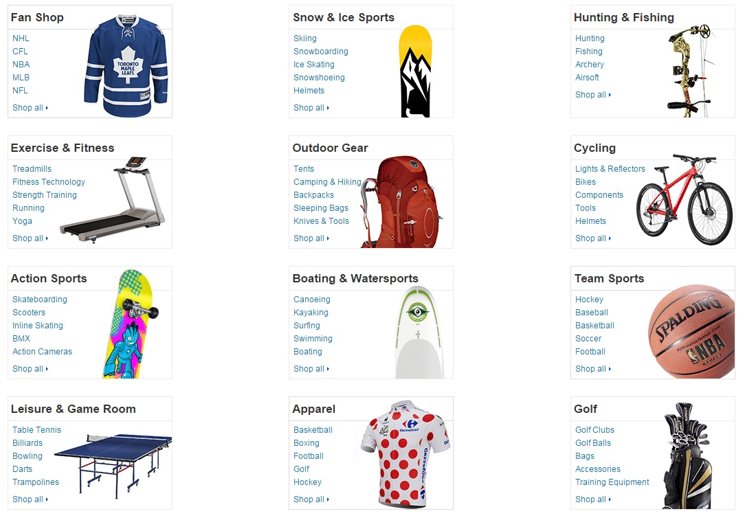 Кроме одежды на сайте есть огромный выбор спортивных товаров,